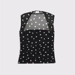 Abercrombie & Fitch Ava Polka Dot Mesh Top
